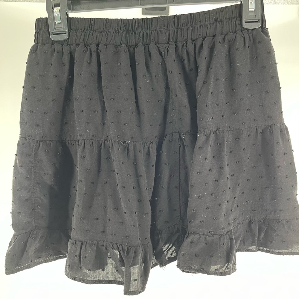 Forever 21 Skirt Mini Polka Dots Swiss Dots Black Lined Ruffle Tiered Large - Picture 3 of 7